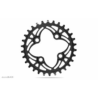 absoluteBLACK Round 64 BCD Chainring - 28t 64 BCD 4-Bolt Narrow-Wide Black
