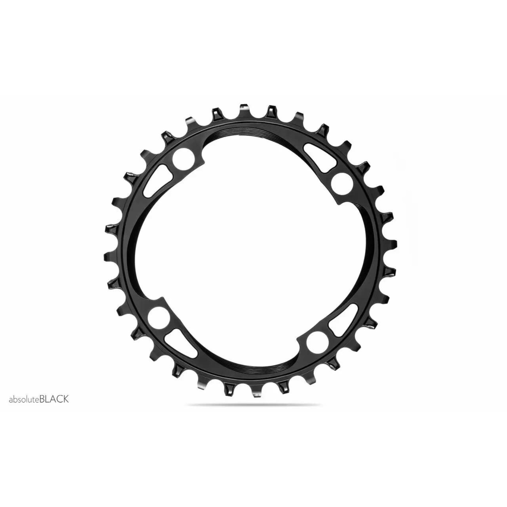 absoluteBLACK absoluteBLACK Round 64 BCD Chainring - 28t 64 BCD 4-Bolt Narrow-Wide Black