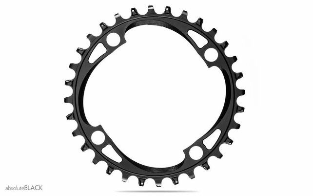 absoluteBLACK Round 64 BCD Chainring - 28t 64 BCD 4-Bolt Narrow-Wide Black