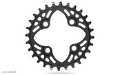 absoluteBLACK Round 64 BCD Chainring - 28t 64 BCD 4-Bolt Narrow-Wide Black