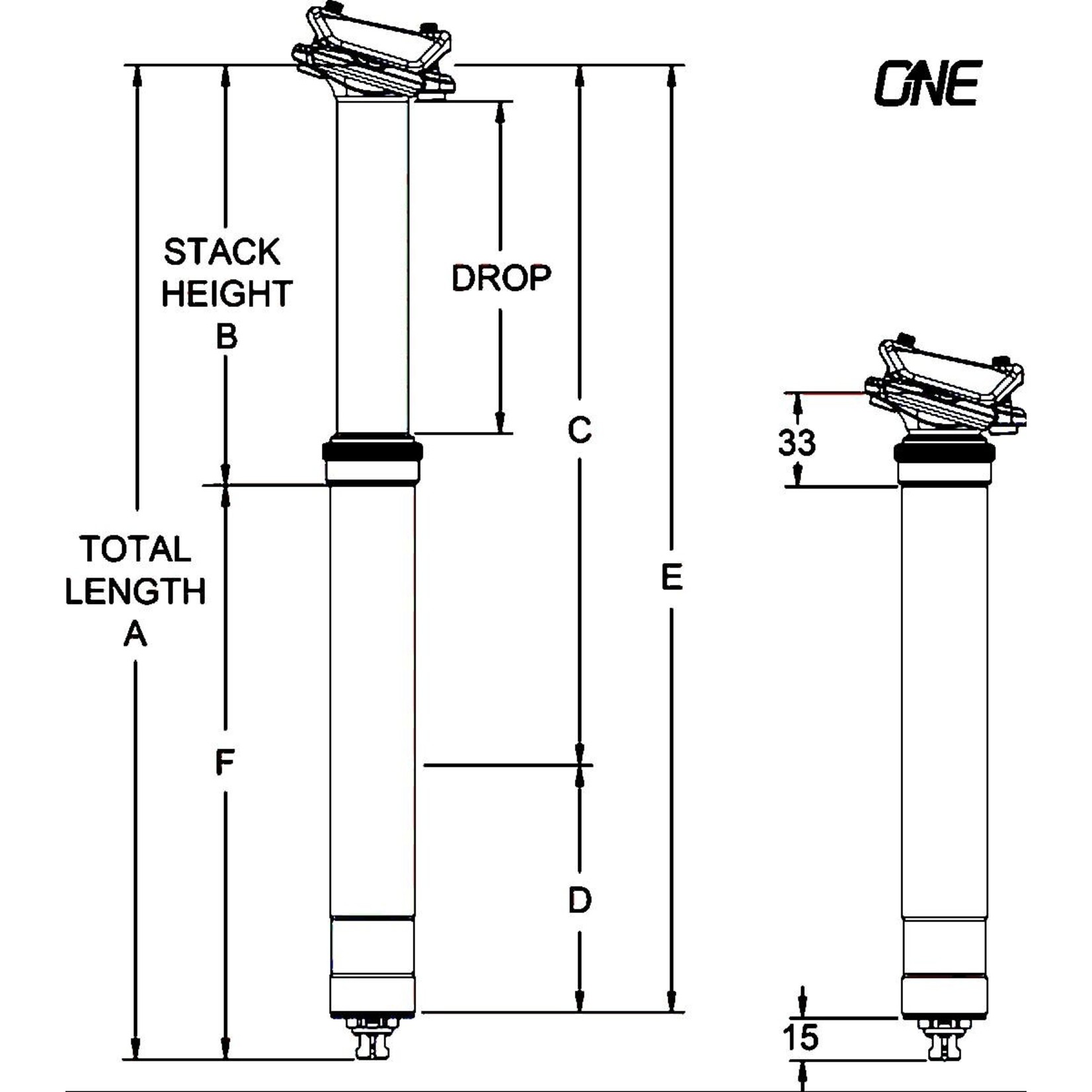 OneUp Components OneUp V2 DROPPER seat post, 150MM, 31.6