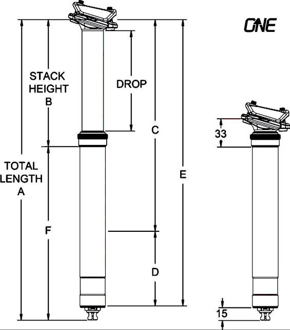OneUp V2 DROPPER seat post, 150MM, 31.6
