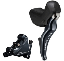 Shimano Ultegra ST-R8025 Shift/Brake Lever with BR-R8070 Disc Brake Caliper - Right/Rear, 11-Speed, Flat Mount, Black