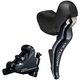 Shimano Ultegra ST-R8025 Shift/Brake Lever with BR-R8070 Disc Brake Caliper - Right/Rear, 11-Speed, Flat Mount, Black