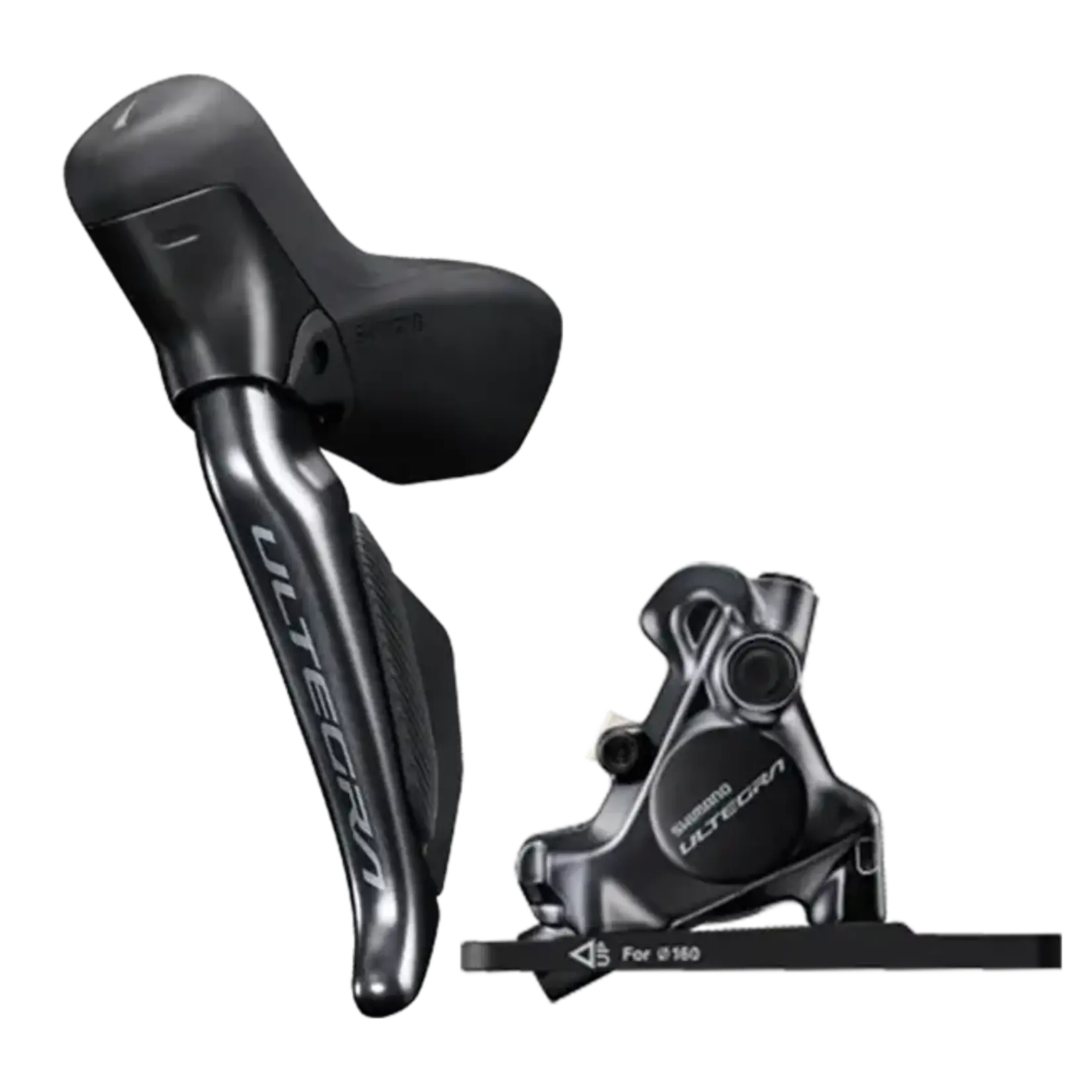 Shimano Shimano Ultegra ST-R8170A Di2 Shift/Brake Lever with BR-R8170 Hydraulic Disc Brake Caliper - Right/Rear, 12-Speed, Flat Mount, Black