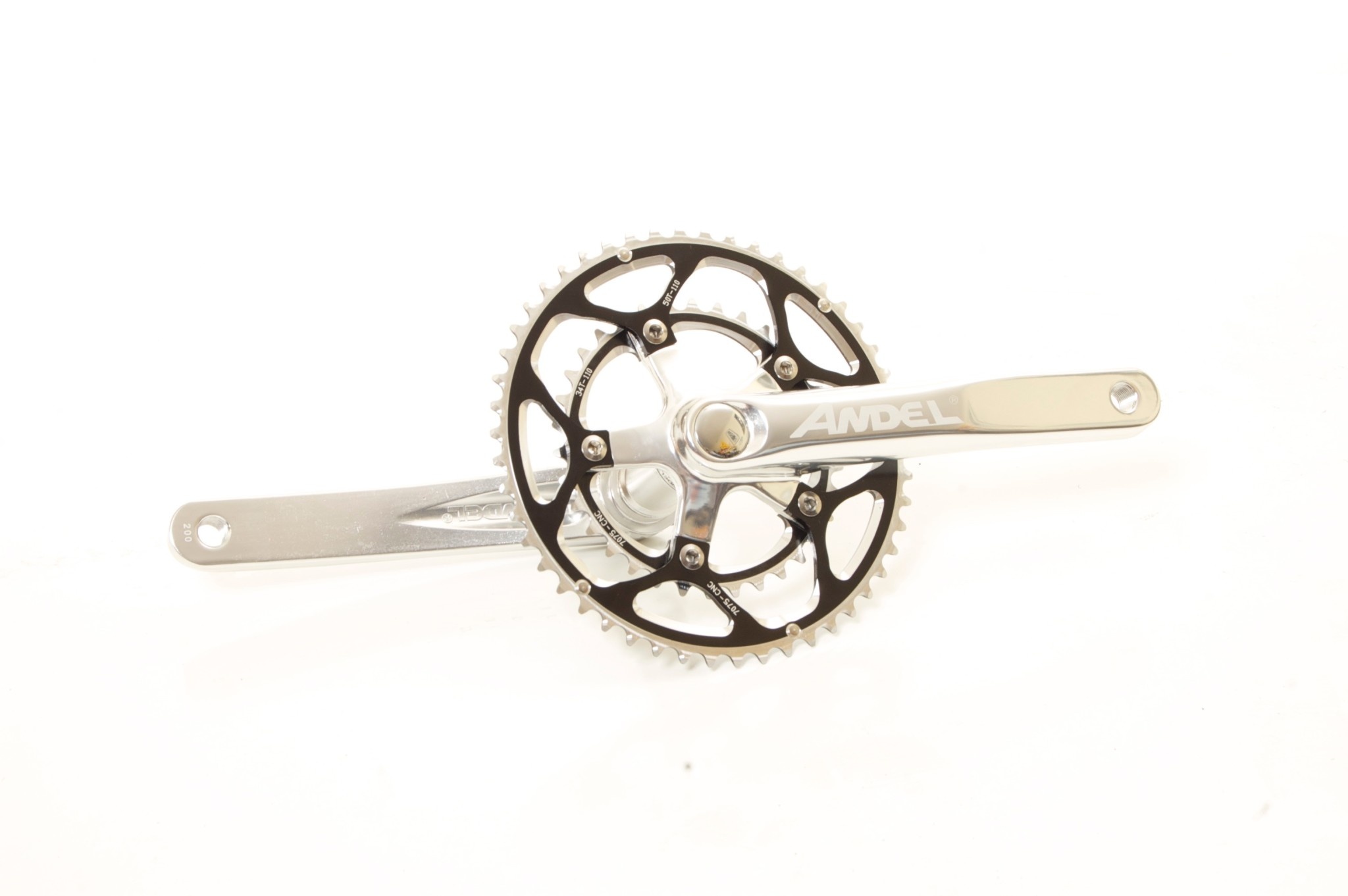 Andel Road Bike Cranks 110bcd 24mm Spindle Silver