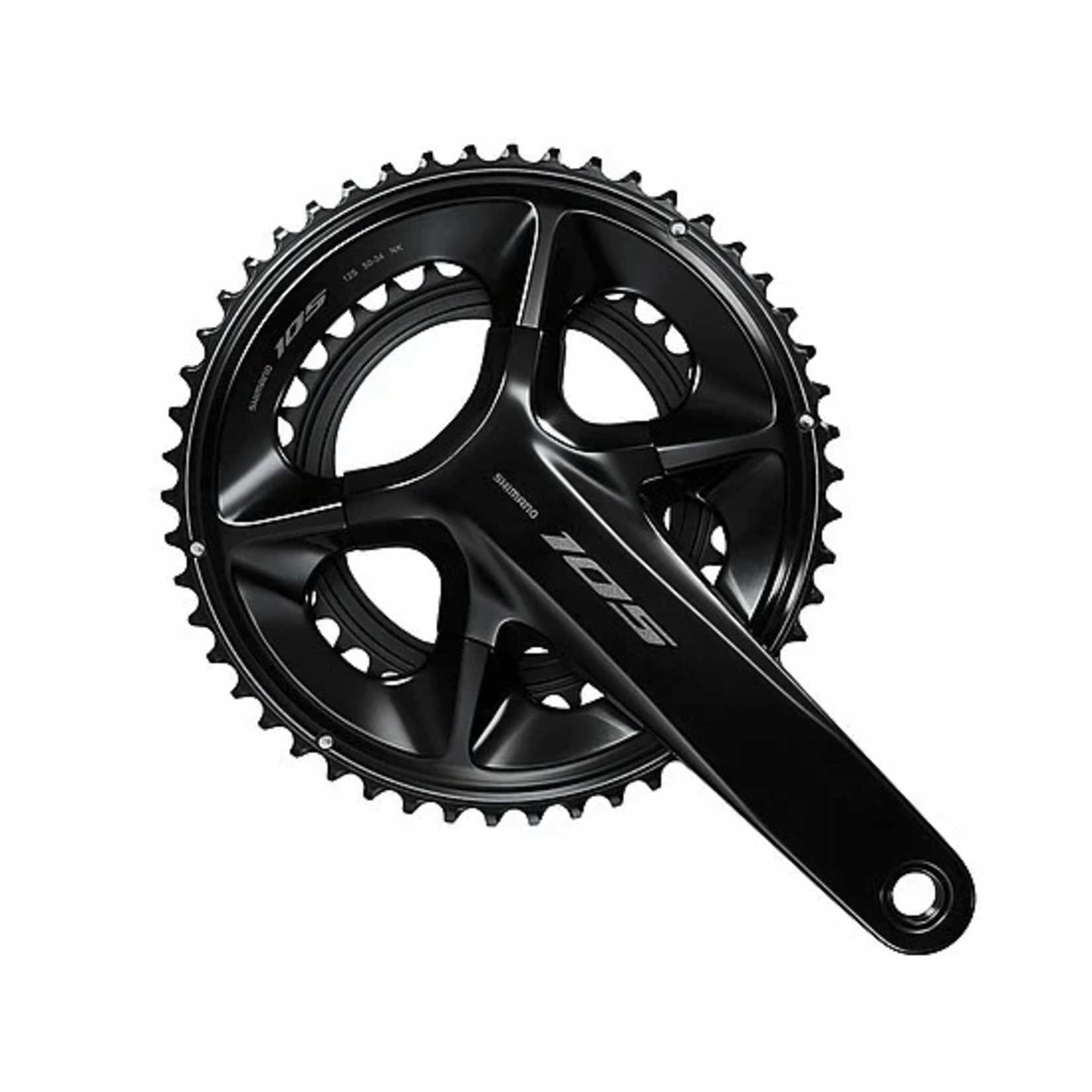 Shimano Shimano 105 FC-R7100 Crankset - 170mm, 12-Speed, 50/34t, 110  Asymmetric BCD, Hollowtech II Spindle Interface, Black