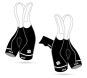 Zinn Cycles - Big and Tall Bib Shorts - Black and silver