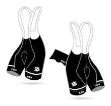Zinn Cycles - Big and Tall Bib Shorts - Black and silver