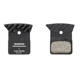Shimano L05A-RF Disc Brake Pad and Spring - Resin Compound, Finned Alloy Back Plate, One Pair