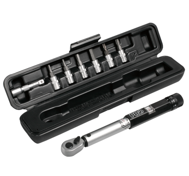 Pro Torque Wrench Adjustable 3-15Nm with Sockets and Extension