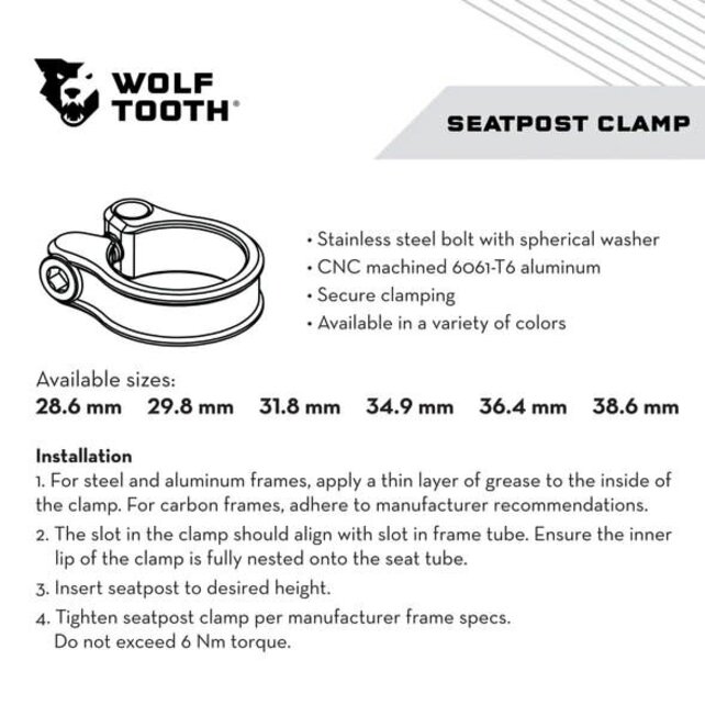 Wolf Tooth  Seatpost Clamp Wolf Tooth  Seatpost Clamp