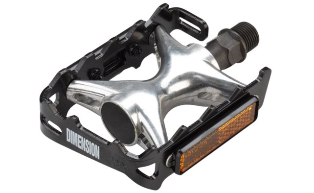 Dimension Mountain Compe Pedals - Platform, Aluminum, 9/16", Black/Silver