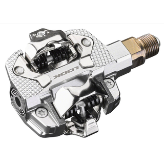 LOOK X-TRACK Single Power Pedals - Dual Sided Clipless, Chromoly,  9/16", Silver