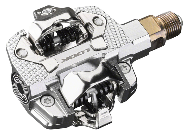 LOOK X-TRACK Single Power Pedals - Dual Sided Clipless, Chromoly,  9/16", Silver