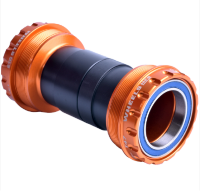 Wheels Mfg Bottom Bracket - T47 Outboard ABEC-3 BB for 30mm Cranks - ORANGE