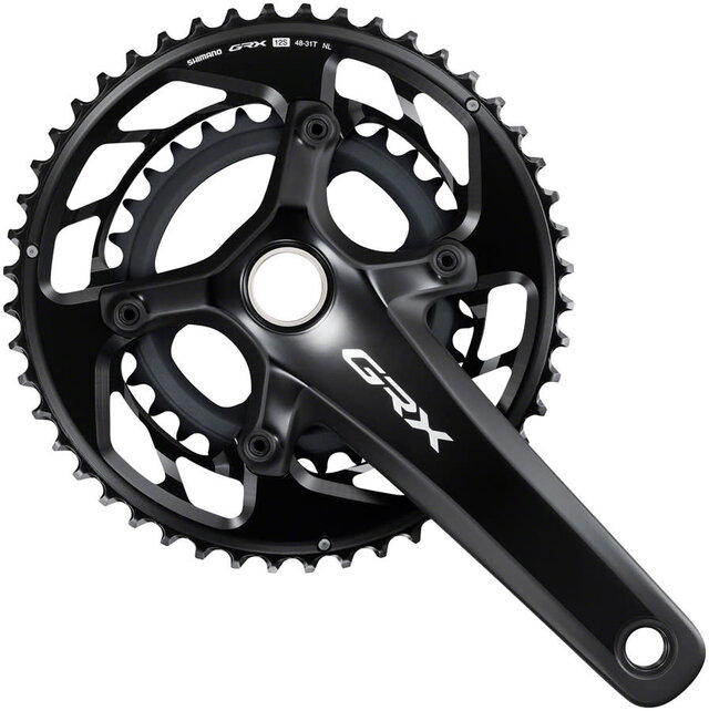 Shimano GRX FC-RX820-2 Crankset - 12-Speed, 48/31t, 110/80 BCD, Hollowtech II, Black