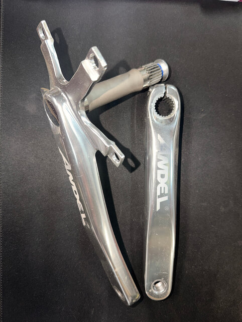 Lightly Used Andel Road Bike Cranks - 110bcd - 24mm Spindle - Silver 200mm