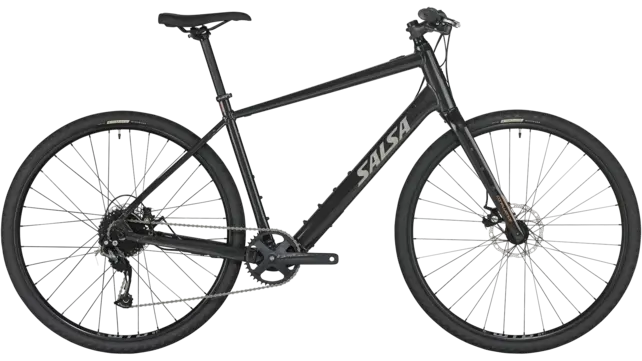 Salsa Confluence Flat Bar Altus 1x9 Ebike - 700c Aluminum Black X-Small