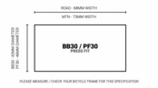 M30-THRU Road Bottom Bracket - BB30/PF30, 68mm