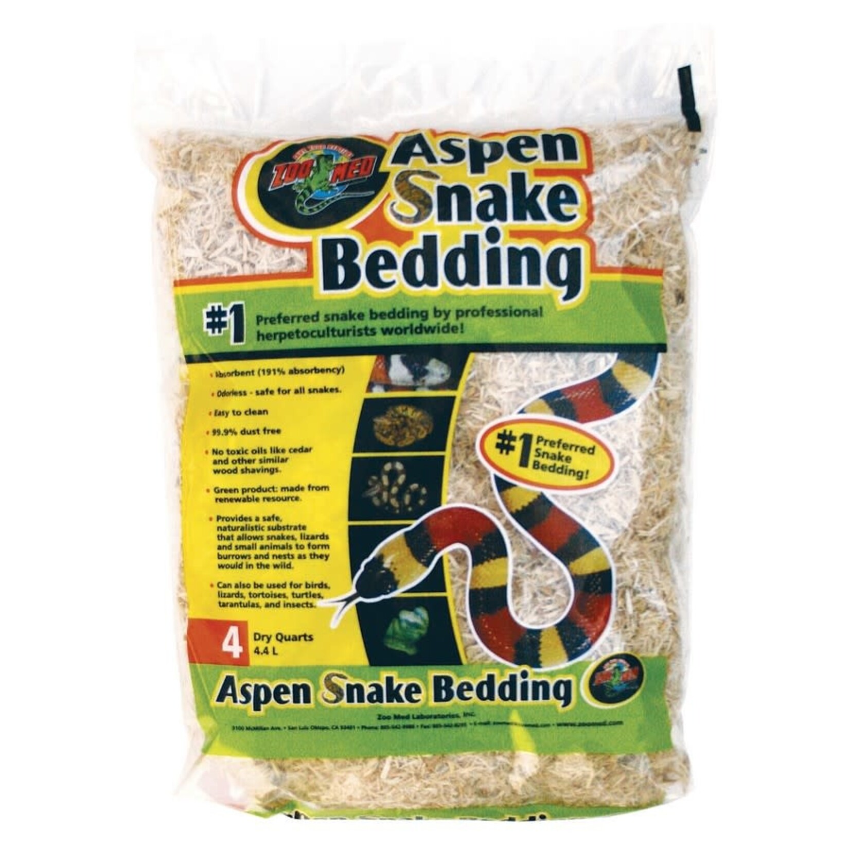 Zoo Med Zoo Med Aspen Snake Bedding 4qt