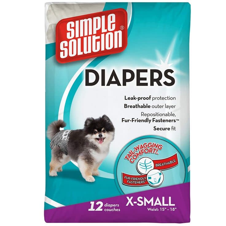 Simple Solution Disposable Diapers XS 12 Count Newfound Pet Center