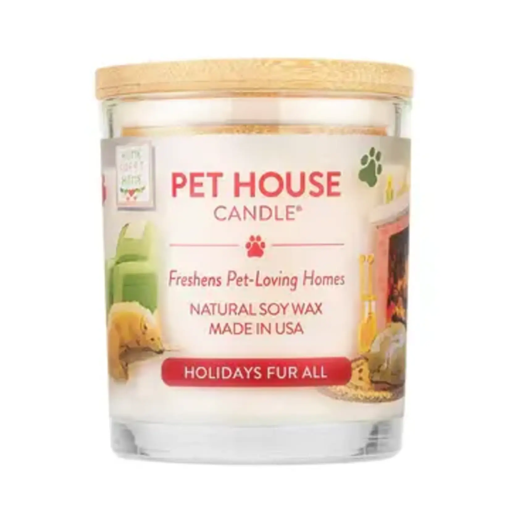 Pet House by One Fur All Pets Pet House Holiday Fur All Candle Large