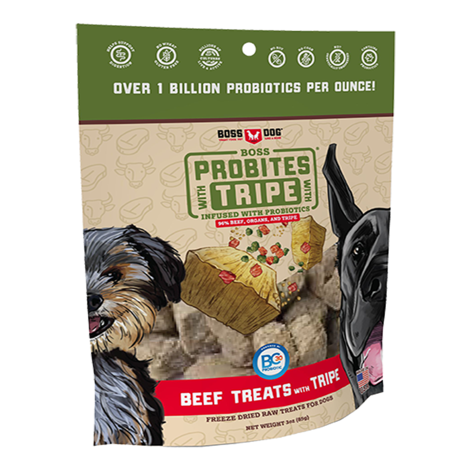 Boss Nation Brands Boss Dog Probites Beef with Tripe Treats 3oz