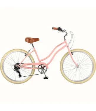 Retrospec Bicycles Retrospec Chatham Beach Cruiser Bike - Step Through 7 Speed Blush/ 26''