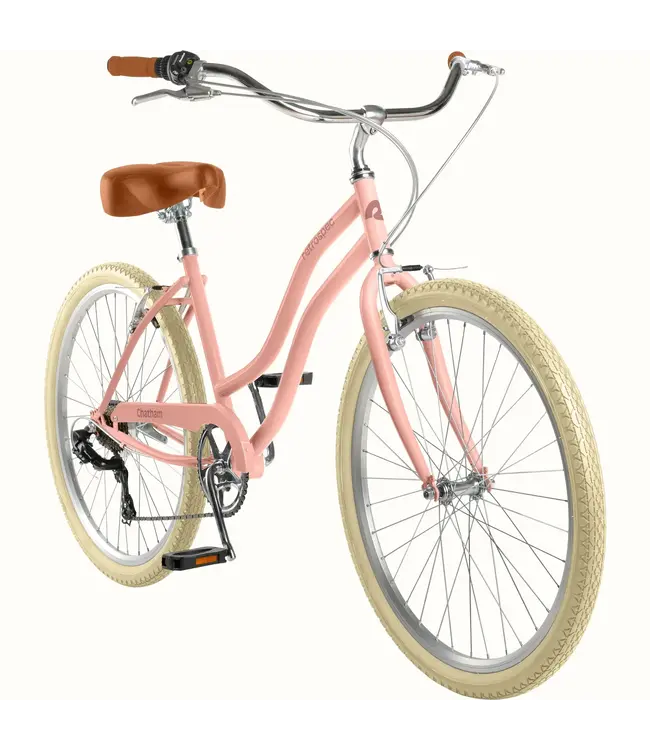 Retrospec Bicycles Retrospec Chatham Beach Cruiser Bike - Step Through 7 Speed Blush/ 26''
