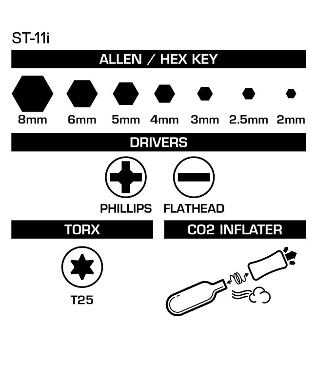 SERFAS Serfas Tool 11 Function Mini Tool With Inflator