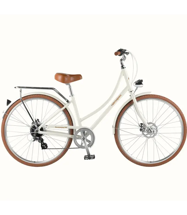 Retrospec Bicycles RETROSPEC Beaumont Plus City Bike - Step Through 8 Speed eggshell