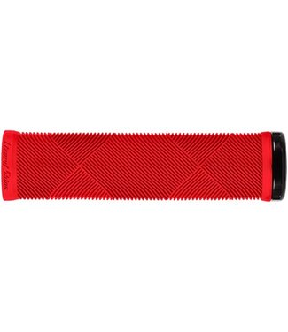 LIZARD SKINS Lizard Skins, Strata Single-Sided Lock-On, Grips, 135mm, Candy Red, Pair