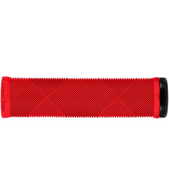 LIZARD SKINS Lizard Skins, Strata Single-Sided Lock-On, Grips, 135mm, Candy Red, Pair