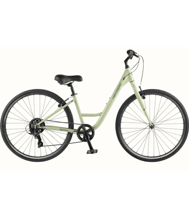 Retrospec Bicycles Retrospec, Barron Comfort Hybrid Bike - Step Through 7 Speed, Aloe, 15'