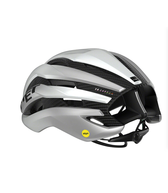 MET Helmets MET Trenta 3K Carbon MIPS Helmet - White/Silver Metallic, Matte, Medium