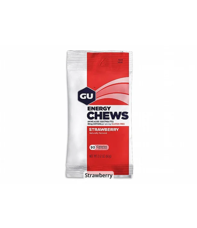 Gu GU, Energy Chews- Strawberry - Single