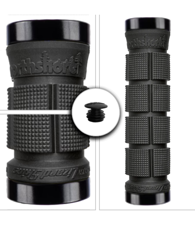 LIZARD SKINS Lizard Skins, NorthShore Dual Clamp Lock-on Grip-Full Black