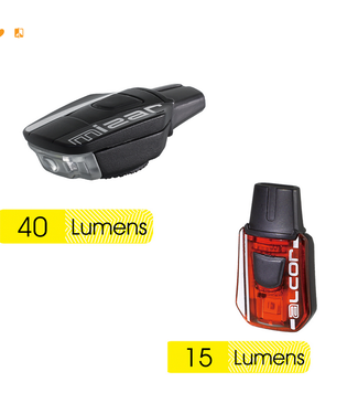 MOON Serfas/Moon, Mizar & Alcor 40 Lumen Front/ 15 Lumen Tail Light- Combo Set