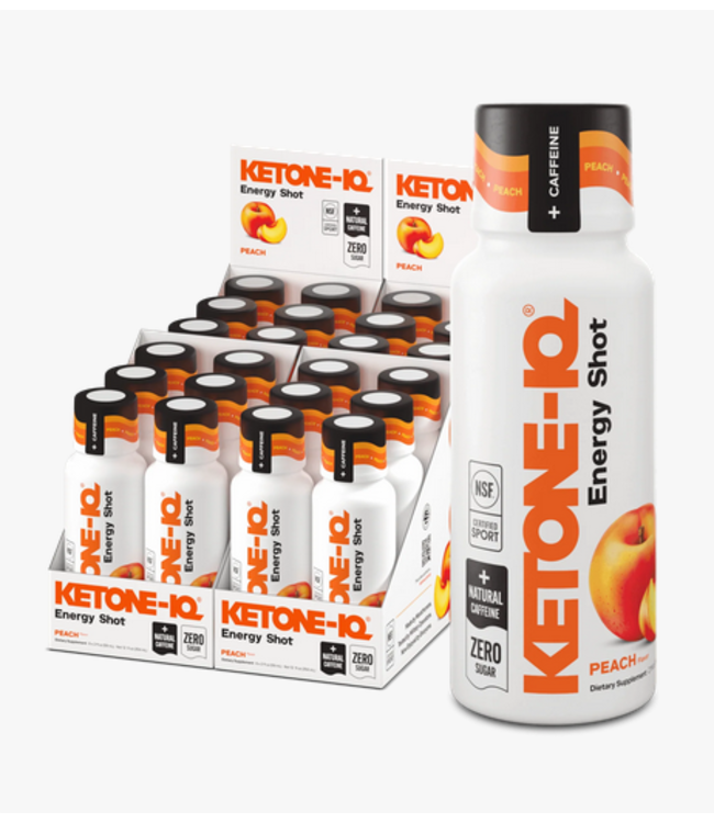 Ketone-IQ, Energy Shot + Caffeine- Peach, 59mL