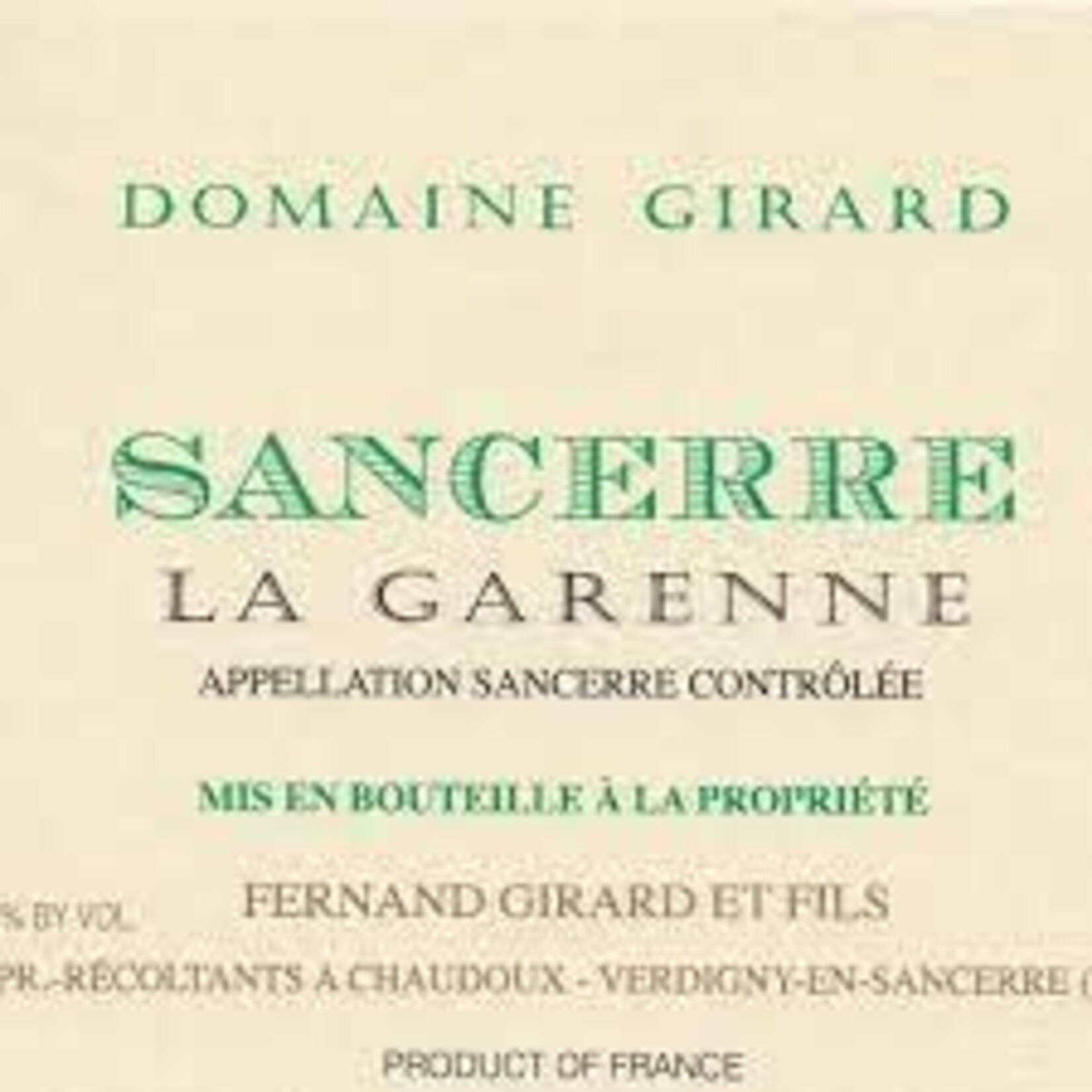 Domaine Girard Sancerre "La Garenne" (2022) 750ML