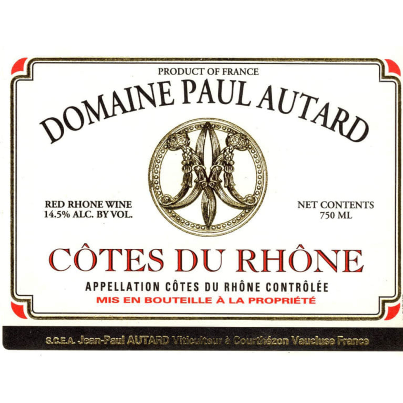 Domaine Paul Autard, Côtes du Rhône (2022) 750mL