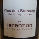 Domaine Bruno Lorenzon, Mercurey 1er Cru Clos des Barraults (2014) 750mL