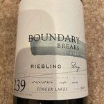 Boundary Breaks, Dry Riesling No. 239 Finger Lakes (2021) 750ML