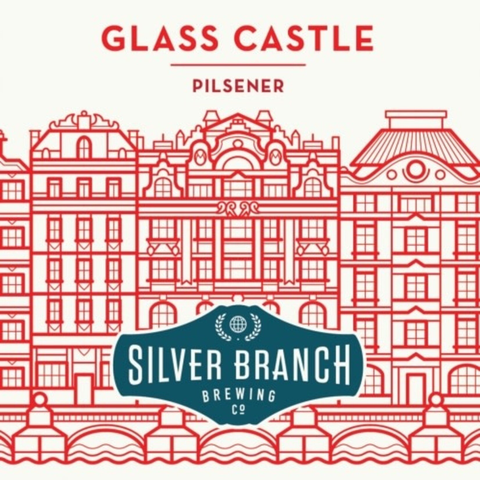 Silver Branch Glass Castle 6pk CN