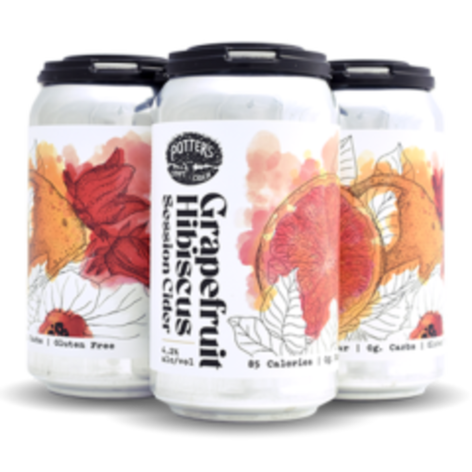 Potter's Grapefruit Hibiscus Cider 12oz CN