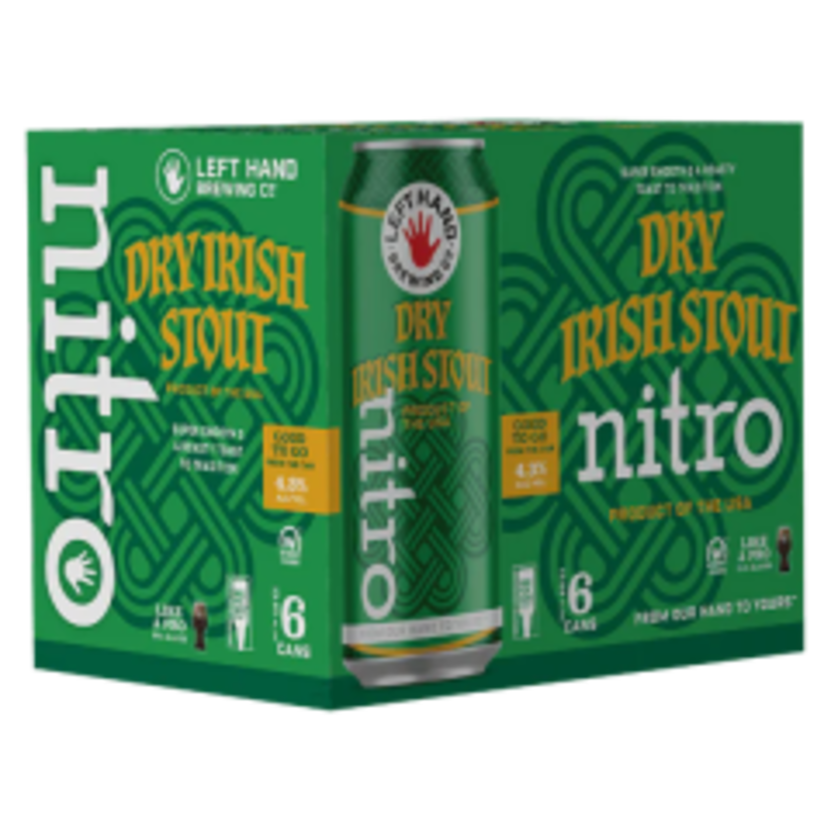 Left Hand Dry Irish Stout Nitro 16oz CN