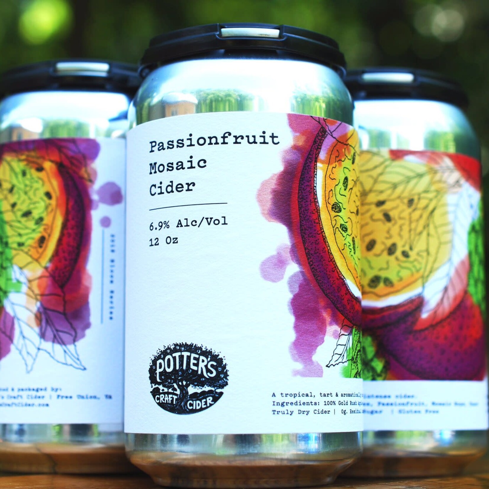 Potter's Passionfruit Mosaic Cider 4pk CN