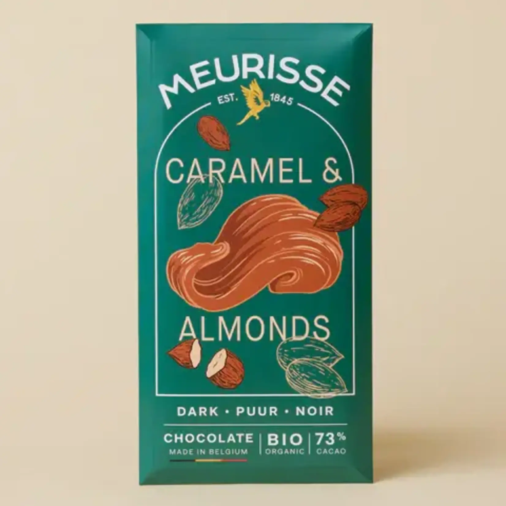 Meurisse Caramel & Almonds Dark Chocolate Bar 3.52oz