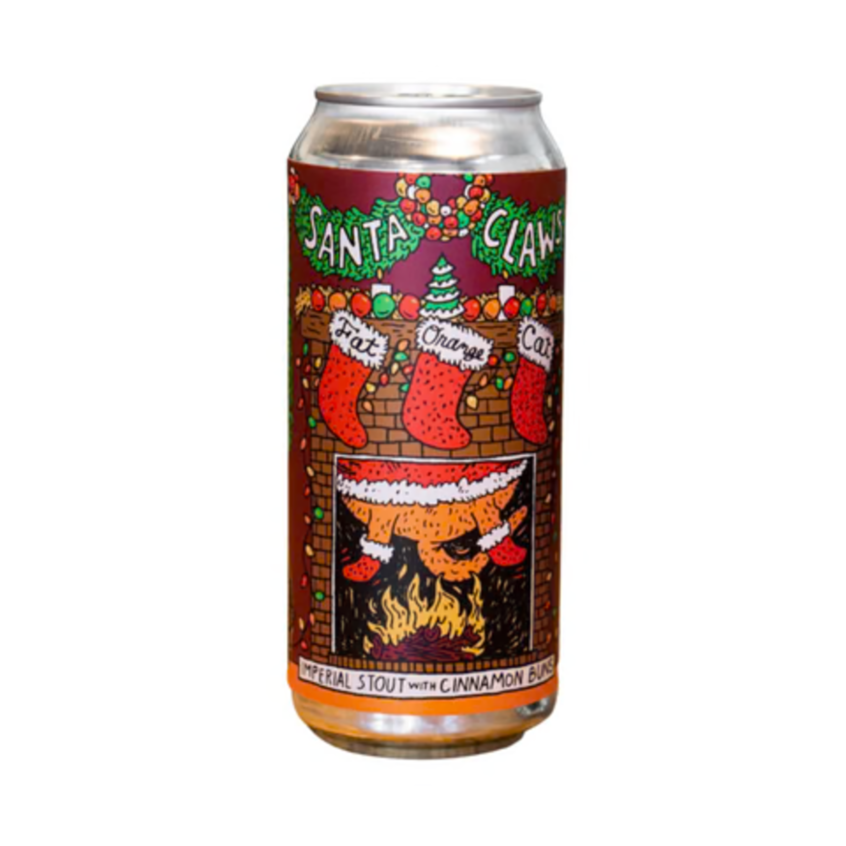 Fat Orange Cat Santa Claws 4pk CN